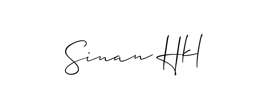 How to make Sinan Hkl name signature. Use Allison_Script style for creating short signs online. This is the latest handwritten sign. Sinan Hkl signature style 2 images and pictures png