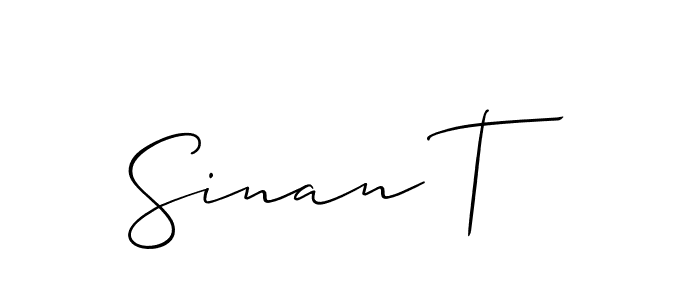 Create a beautiful signature design for name Sinan T. With this signature (Allison_Script) fonts, you can make a handwritten signature for free. Sinan T signature style 2 images and pictures png