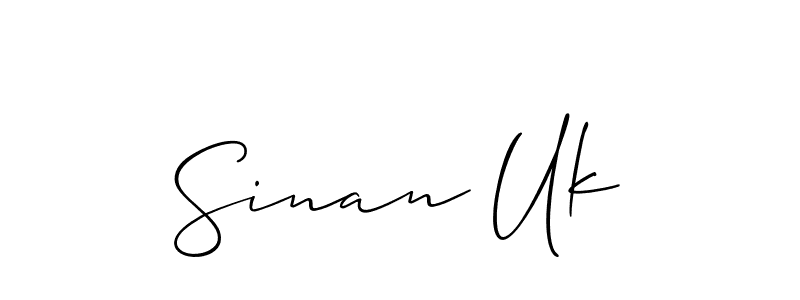 How to make Sinan Uk name signature. Use Allison_Script style for creating short signs online. This is the latest handwritten sign. Sinan Uk signature style 2 images and pictures png