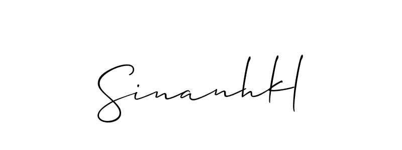 How to make Sinanhkl signature? Allison_Script is a professional autograph style. Create handwritten signature for Sinanhkl name. Sinanhkl signature style 2 images and pictures png