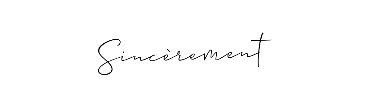 Check out images of Autograph of Sincèrement name. Actor Sincèrement Signature Style. Allison_Script is a professional sign style online. Sincèrement signature style 2 images and pictures png