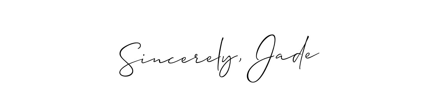 Best and Professional Signature Style for Sincerely, Jade. Allison_Script Best Signature Style Collection. Sincerely, Jade signature style 2 images and pictures png