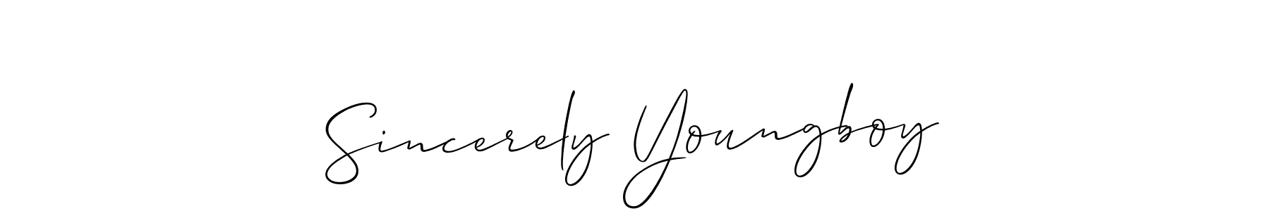 Use a signature maker to create a handwritten signature online. With this signature software, you can design (Allison_Script) your own signature for name Sincerely Youngboy. Sincerely Youngboy signature style 2 images and pictures png
