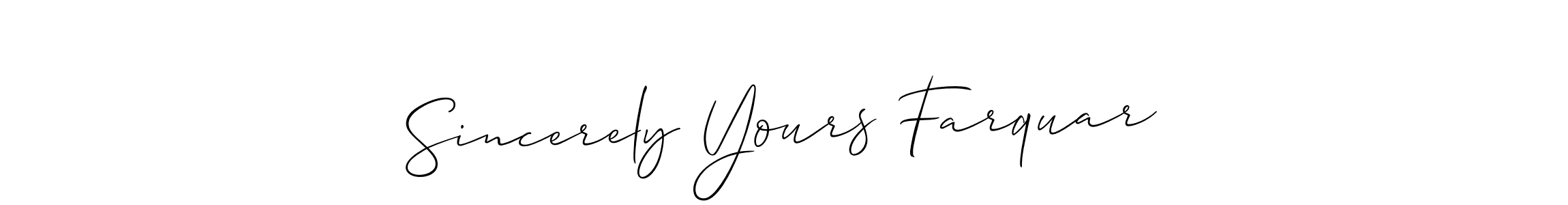 Sincerely Yours Farquar stylish signature style. Best Handwritten Sign (Allison_Script) for my name. Handwritten Signature Collection Ideas for my name Sincerely Yours Farquar. Sincerely Yours Farquar signature style 2 images and pictures png