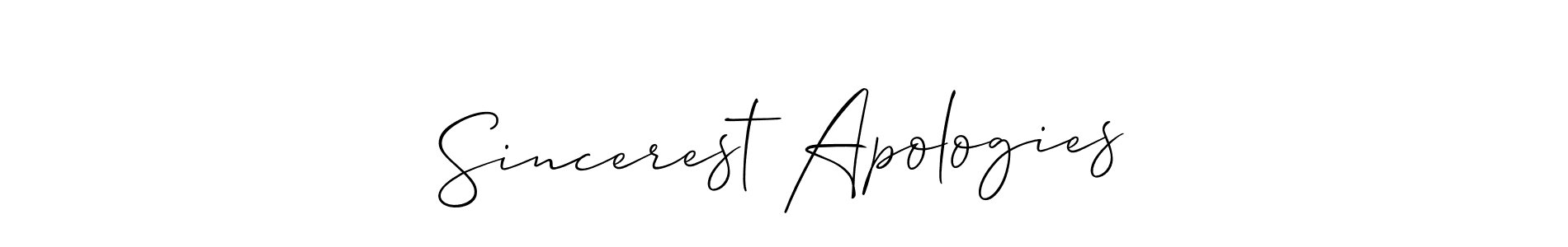 It looks lik you need a new signature style for name Sincerest Apologies. Design unique handwritten (Allison_Script) signature with our free signature maker in just a few clicks. Sincerest Apologies signature style 2 images and pictures png