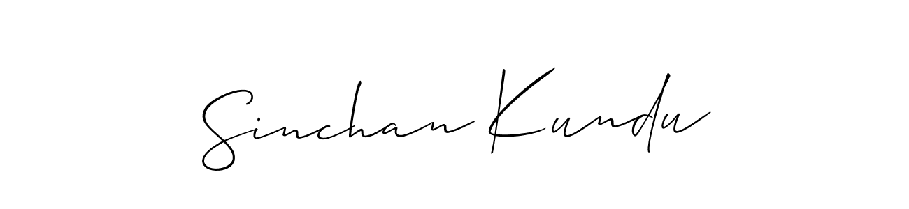 Also we have Sinchan Kundu name is the best signature style. Create professional handwritten signature collection using Allison_Script autograph style. Sinchan Kundu signature style 2 images and pictures png