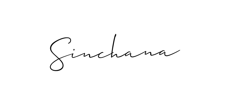 Make a beautiful signature design for name Sinchana. With this signature (Allison_Script) style, you can create a handwritten signature for free. Sinchana signature style 2 images and pictures png