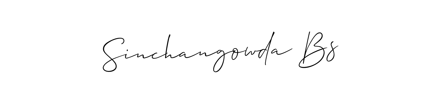 Use a signature maker to create a handwritten signature online. With this signature software, you can design (Allison_Script) your own signature for name Sinchangowda Bs. Sinchangowda Bs signature style 2 images and pictures png