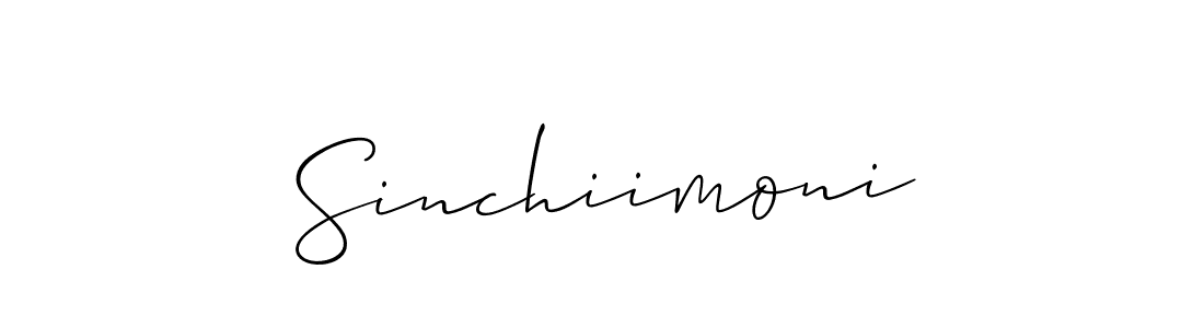 You should practise on your own different ways (Allison_Script) to write your name (Sinchiimoni) in signature. don't let someone else do it for you. Sinchiimoni signature style 2 images and pictures png