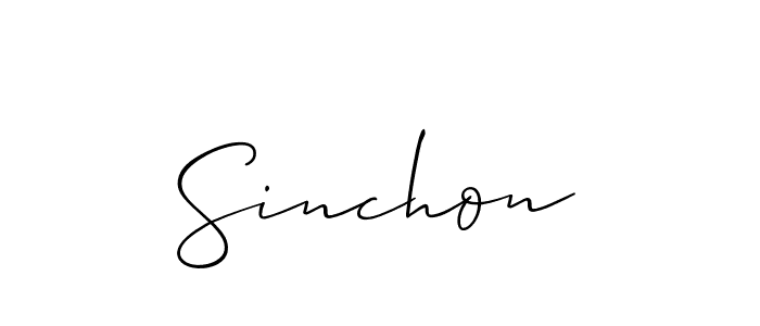 How to make Sinchon name signature. Use Allison_Script style for creating short signs online. This is the latest handwritten sign. Sinchon signature style 2 images and pictures png