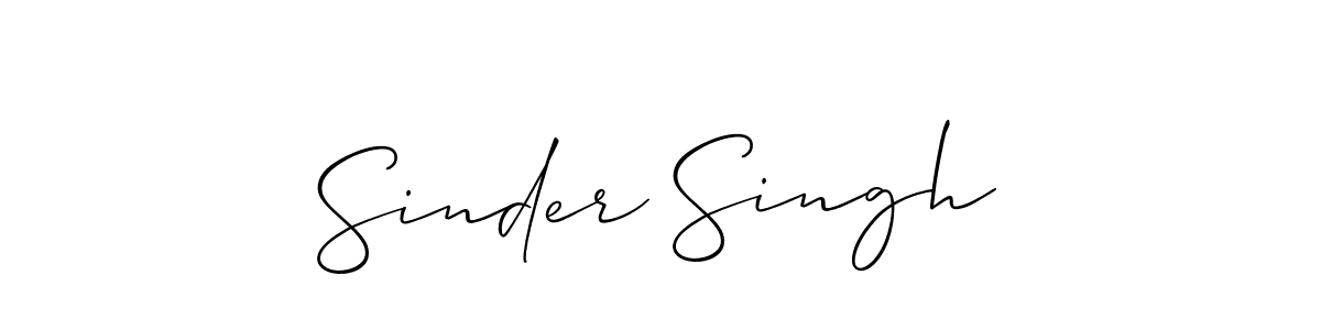 Design your own signature with our free online signature maker. With this signature software, you can create a handwritten (Allison_Script) signature for name Sinder Singh. Sinder Singh signature style 2 images and pictures png