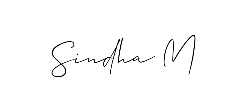 Sindha M stylish signature style. Best Handwritten Sign (Allison_Script) for my name. Handwritten Signature Collection Ideas for my name Sindha M. Sindha M signature style 2 images and pictures png