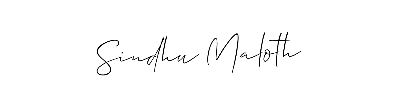 Make a short Sindhu Maloth signature style. Manage your documents anywhere anytime using Allison_Script. Create and add eSignatures, submit forms, share and send files easily. Sindhu Maloth signature style 2 images and pictures png