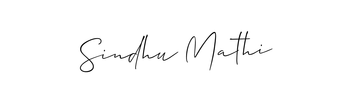 Allison_Script is a professional signature style that is perfect for those who want to add a touch of class to their signature. It is also a great choice for those who want to make their signature more unique. Get Sindhu Mathi name to fancy signature for free. Sindhu Mathi signature style 2 images and pictures png