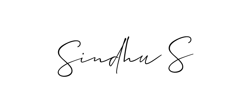 Also You can easily find your signature by using the search form. We will create Sindhu S name handwritten signature images for you free of cost using Allison_Script sign style. Sindhu S signature style 2 images and pictures png