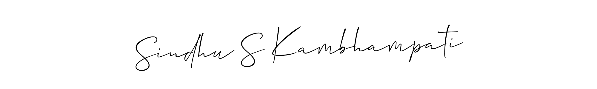 Also You can easily find your signature by using the search form. We will create Sindhu S Kambhampati name handwritten signature images for you free of cost using Allison_Script sign style. Sindhu S Kambhampati signature style 2 images and pictures png