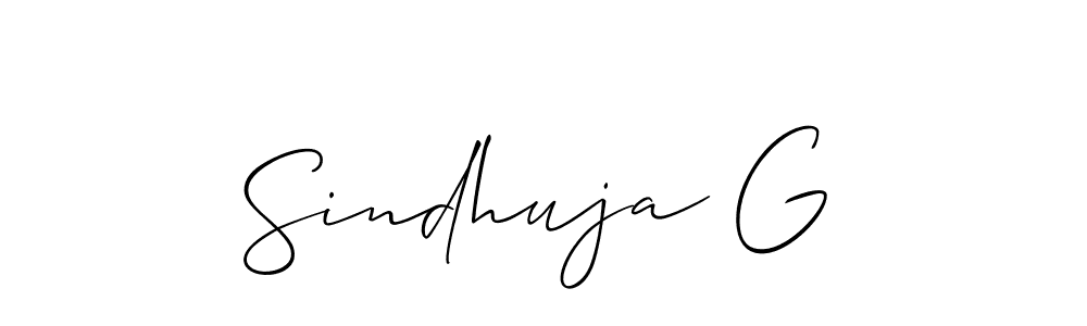 Sindhuja G stylish signature style. Best Handwritten Sign (Allison_Script) for my name. Handwritten Signature Collection Ideas for my name Sindhuja G. Sindhuja G signature style 2 images and pictures png
