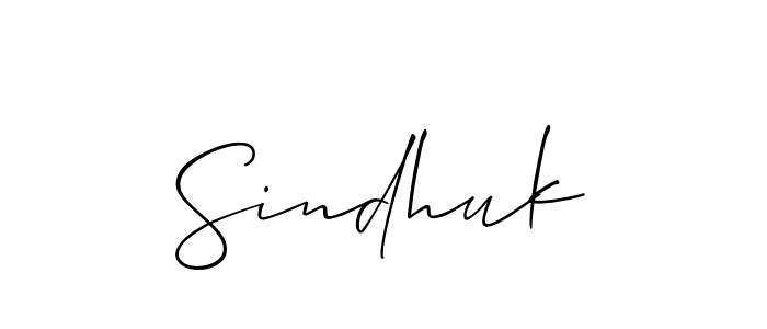 The best way (Allison_Script) to make a short signature is to pick only two or three words in your name. The name Sindhuk include a total of six letters. For converting this name. Sindhuk signature style 2 images and pictures png