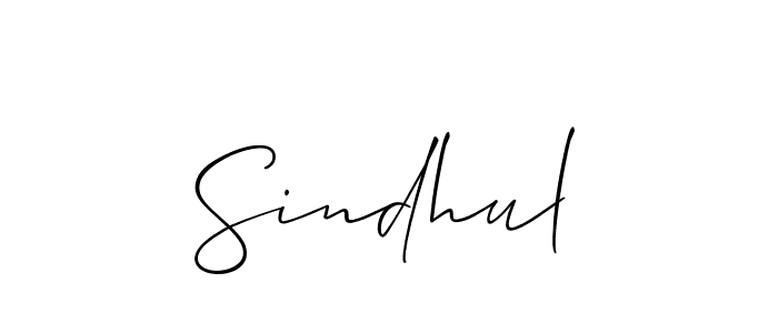 Allison_Script is a professional signature style that is perfect for those who want to add a touch of class to their signature. It is also a great choice for those who want to make their signature more unique. Get Sindhul name to fancy signature for free. Sindhul signature style 2 images and pictures png