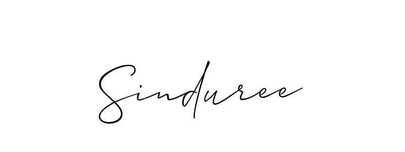 Use a signature maker to create a handwritten signature online. With this signature software, you can design (Allison_Script) your own signature for name Sinduree. Sinduree signature style 2 images and pictures png