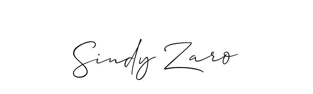 Make a beautiful signature design for name Sindy Zaro. With this signature (Allison_Script) style, you can create a handwritten signature for free. Sindy Zaro signature style 2 images and pictures png