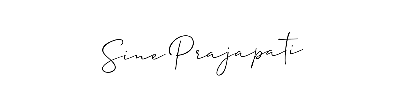 How to Draw Sine Prajapati signature style? Allison_Script is a latest design signature styles for name Sine Prajapati. Sine Prajapati signature style 2 images and pictures png