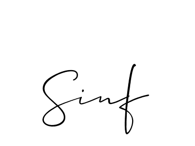 How to make Sinf signature? Allison_Script is a professional autograph style. Create handwritten signature for Sinf name. Sinf signature style 2 images and pictures png