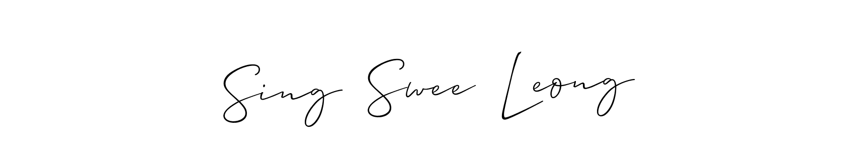 Similarly Allison_Script is the best handwritten signature design. Signature creator online .You can use it as an online autograph creator for name Sing  Swee  Leong. Sing  Swee  Leong signature style 2 images and pictures png