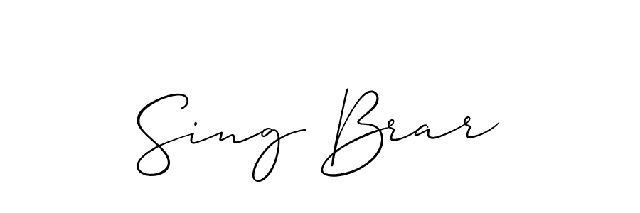 How to make Sing Brar signature? Allison_Script is a professional autograph style. Create handwritten signature for Sing Brar name. Sing Brar signature style 2 images and pictures png