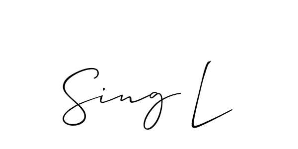 The best way (Allison_Script) to make a short signature is to pick only two or three words in your name. The name Sing L include a total of six letters. For converting this name. Sing L signature style 2 images and pictures png