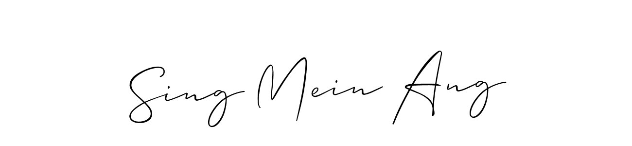 Also You can easily find your signature by using the search form. We will create Sing Mein Ang name handwritten signature images for you free of cost using Allison_Script sign style. Sing Mein Ang signature style 2 images and pictures png