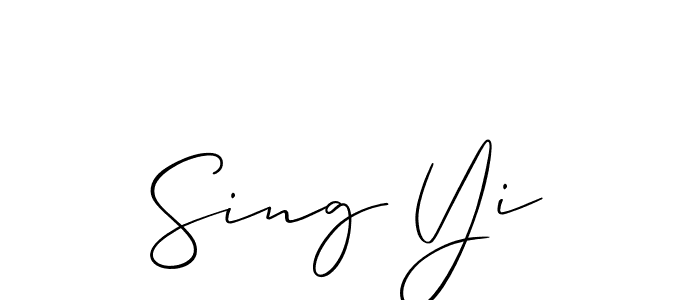 How to make Sing Yi signature? Allison_Script is a professional autograph style. Create handwritten signature for Sing Yi name. Sing Yi signature style 2 images and pictures png