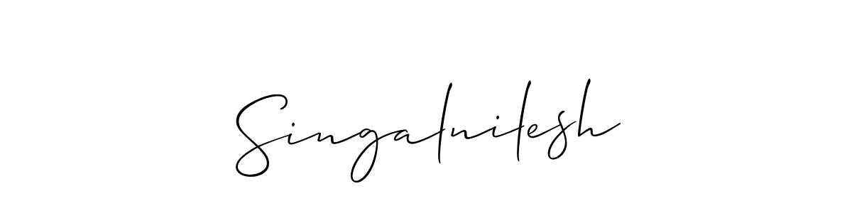 This is the best signature style for the Singalnilesh name. Also you like these signature font (Allison_Script). Mix name signature. Singalnilesh signature style 2 images and pictures png