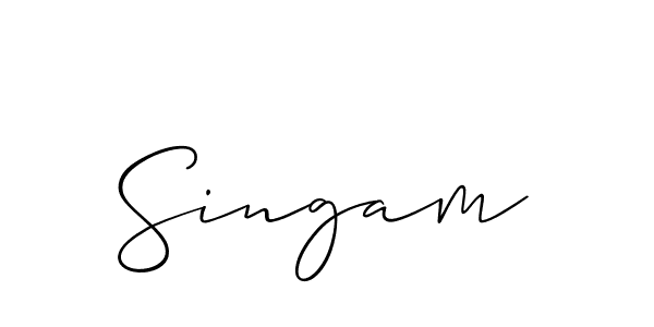 Make a beautiful signature design for name Singam. With this signature (Allison_Script) style, you can create a handwritten signature for free. Singam signature style 2 images and pictures png
