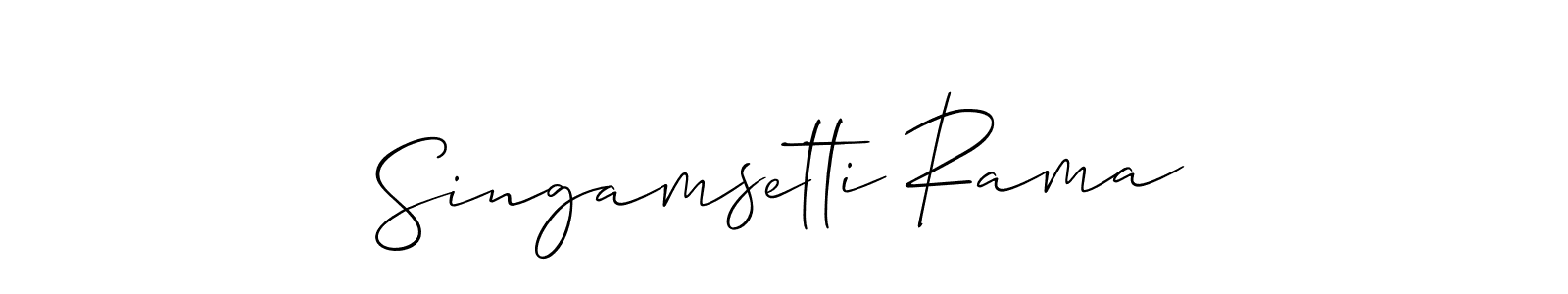 Make a beautiful signature design for name Singamsetti Rama. With this signature (Allison_Script) style, you can create a handwritten signature for free. Singamsetti Rama signature style 2 images and pictures png