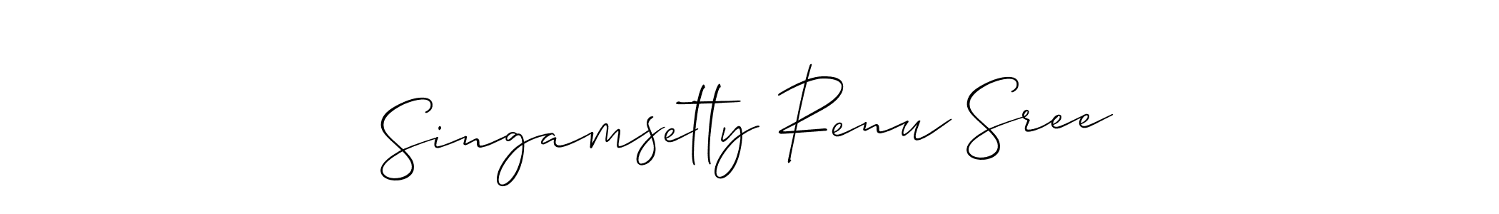 Design your own signature with our free online signature maker. With this signature software, you can create a handwritten (Allison_Script) signature for name Singamsetty Renu Sree. Singamsetty Renu Sree signature style 2 images and pictures png