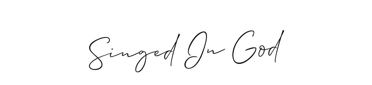 Design your own signature with our free online signature maker. With this signature software, you can create a handwritten (Allison_Script) signature for name Singed In God. Singed In God signature style 2 images and pictures png