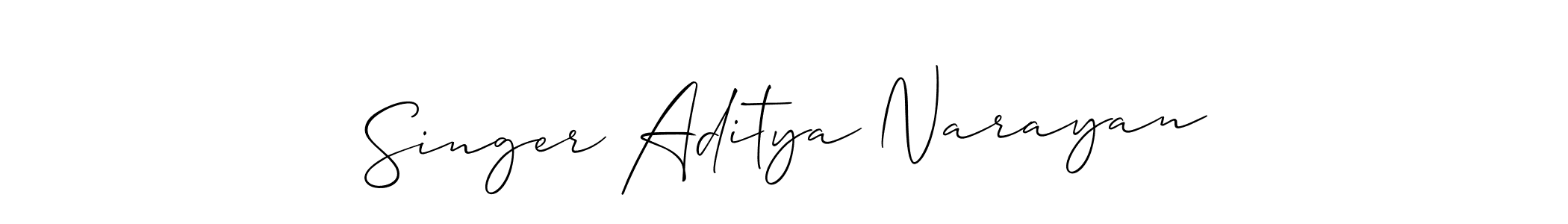 Create a beautiful signature design for name Singer Aditya Narayan. With this signature (Allison_Script) fonts, you can make a handwritten signature for free. Singer Aditya Narayan signature style 2 images and pictures png