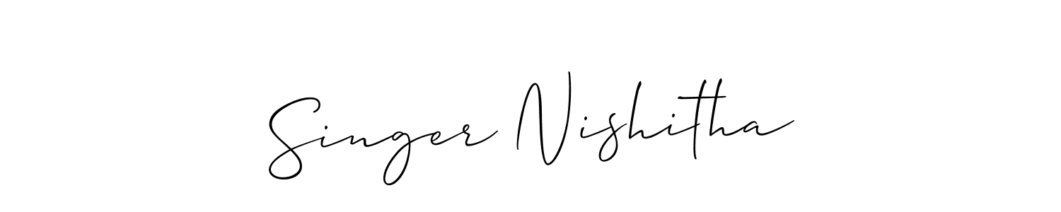 You can use this online signature creator to create a handwritten signature for the name Singer Nishitha. This is the best online autograph maker. Singer Nishitha signature style 2 images and pictures png