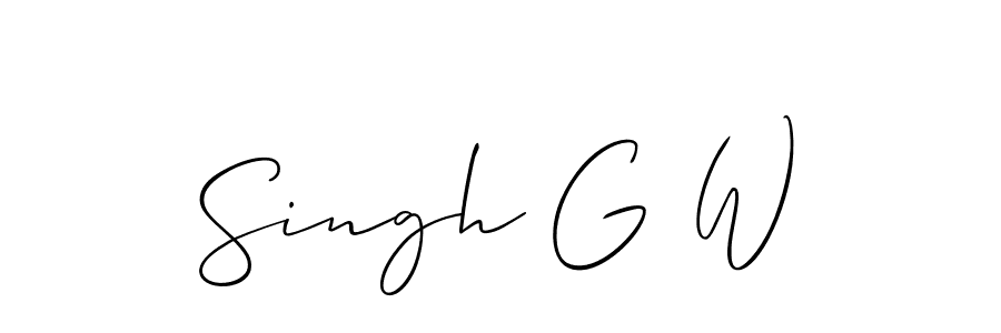 Similarly Allison_Script is the best handwritten signature design. Signature creator online .You can use it as an online autograph creator for name Singh G W. Singh G W signature style 2 images and pictures png