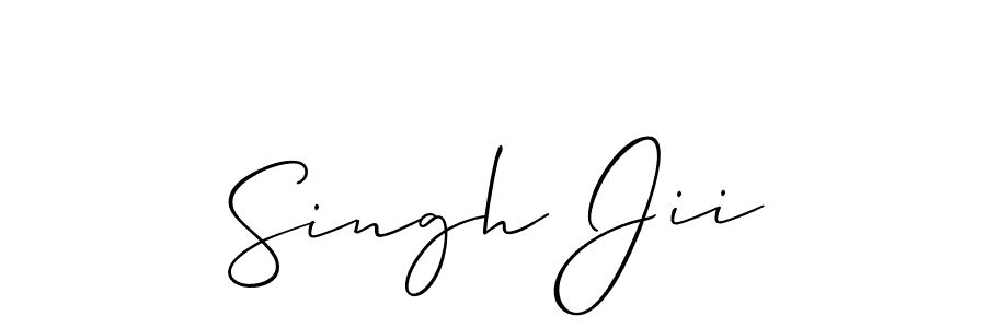 if you are searching for the best signature style for your name Singh Jii. so please give up your signature search. here we have designed multiple signature styles  using Allison_Script. Singh Jii signature style 2 images and pictures png