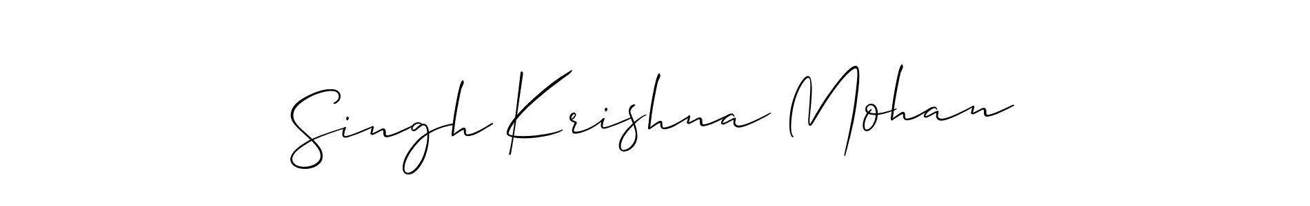 How to make Singh Krishna Mohan name signature. Use Allison_Script style for creating short signs online. This is the latest handwritten sign. Singh Krishna Mohan signature style 2 images and pictures png