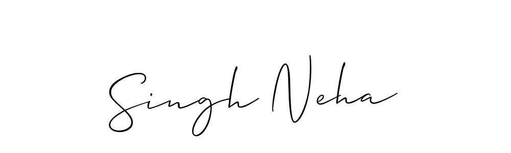 How to make Singh Neha name signature. Use Allison_Script style for creating short signs online. This is the latest handwritten sign. Singh Neha signature style 2 images and pictures png