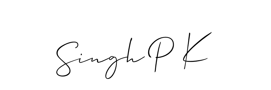 Allison_Script is a professional signature style that is perfect for those who want to add a touch of class to their signature. It is also a great choice for those who want to make their signature more unique. Get Singh P K name to fancy signature for free. Singh P K signature style 2 images and pictures png