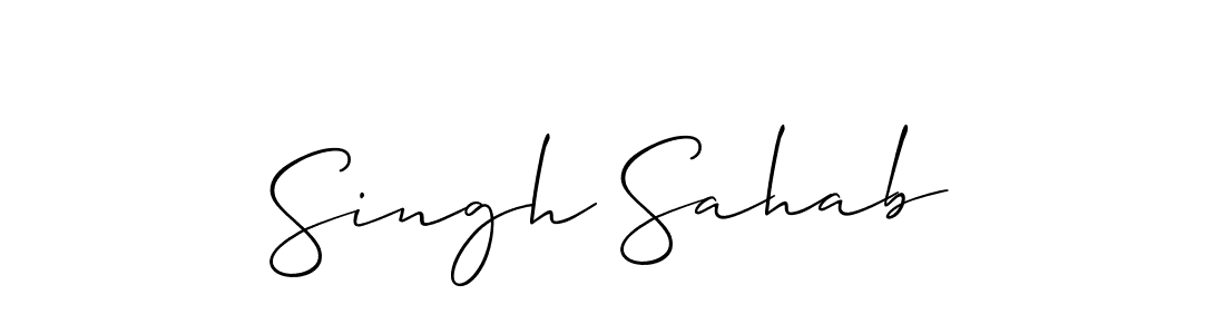 Also we have Singh Sahab name is the best signature style. Create professional handwritten signature collection using Allison_Script autograph style. Singh Sahab signature style 2 images and pictures png