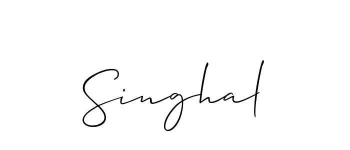 How to make Singhal signature? Allison_Script is a professional autograph style. Create handwritten signature for Singhal name. Singhal signature style 2 images and pictures png