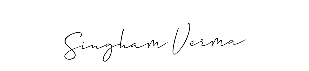 It looks lik you need a new signature style for name Singham Verma. Design unique handwritten (Allison_Script) signature with our free signature maker in just a few clicks. Singham Verma signature style 2 images and pictures png
