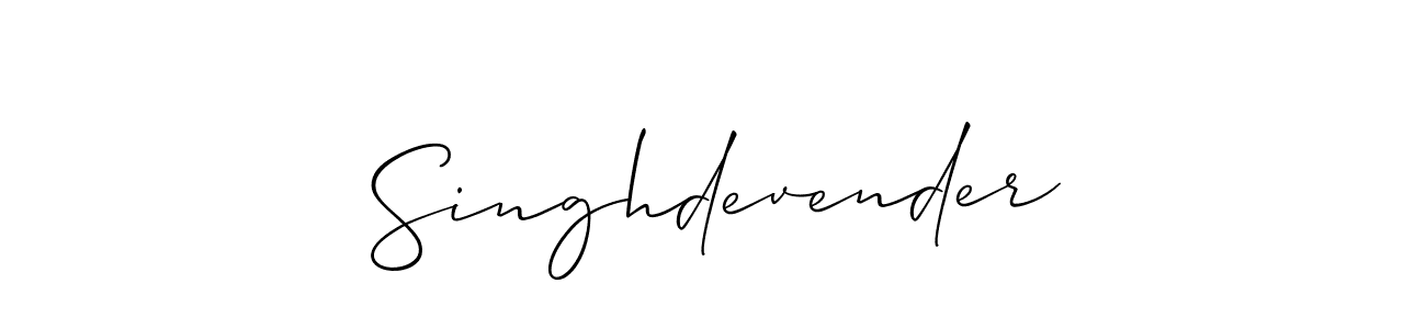 How to Draw Singhdevender signature style? Allison_Script is a latest design signature styles for name Singhdevender. Singhdevender signature style 2 images and pictures png
