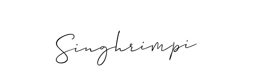 Use a signature maker to create a handwritten signature online. With this signature software, you can design (Allison_Script) your own signature for name Singhrimpi. Singhrimpi signature style 2 images and pictures png