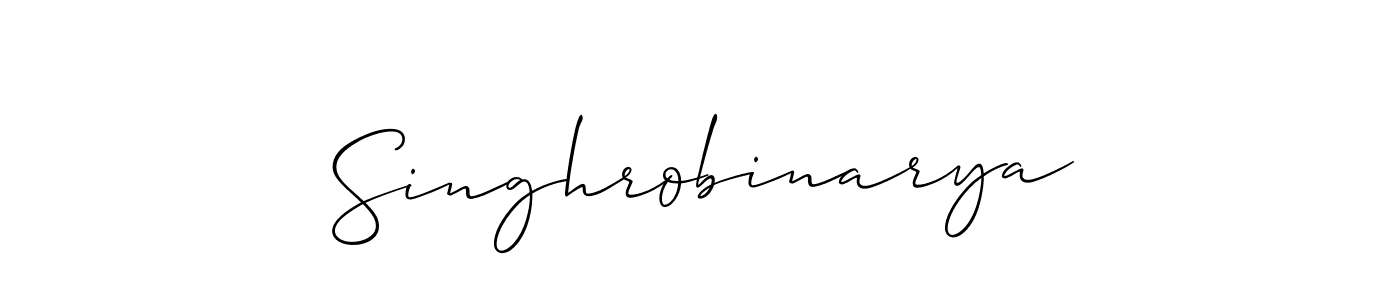 How to Draw Singhrobinarya signature style? Allison_Script is a latest design signature styles for name Singhrobinarya. Singhrobinarya signature style 2 images and pictures png